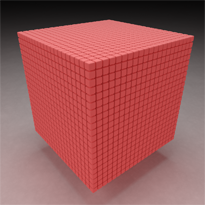 Synthetic target, filled cube