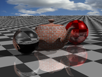 Shadows, texture mapping, reflections and refractions