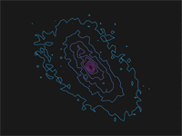 Contour map, low res spiral galaxy, 10 contours
