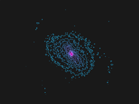 Contour map, low res spiral galaxy, 20 contours