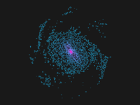 Contour map, low res spiral galaxy, 30 contours