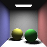 Cornell Box area light: 1 sample/pixel, 1 sample/light